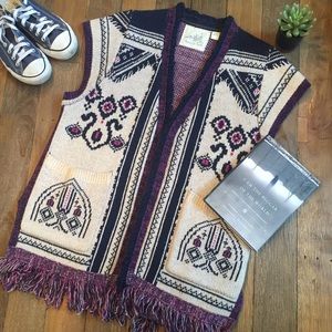 Anthropologie Angel of the North boho sweater vest